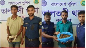 তালতলীতে পৃথক অভিযানে গাজাসহ দুইজন আটক