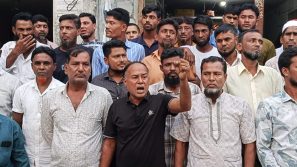 লালমোহনে যুবদলের বিক্ষোভ মিছিল